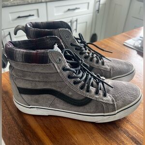 Vans Gray and Black High-Top Sneakers womens 8